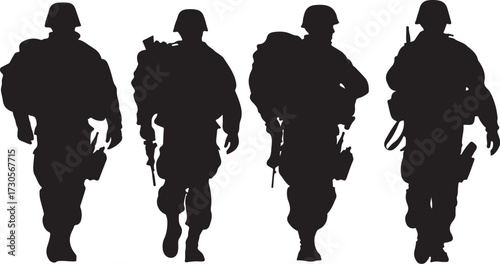 Courageous Troops Walking in Harmony