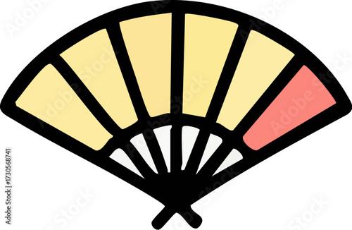Decorative Hand Fan with Colors.