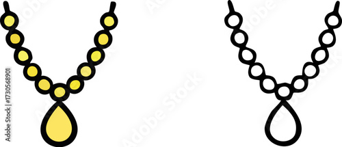 Elegant Beaded Necklace with Pendant.