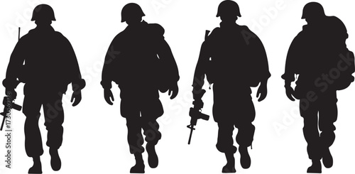 Courageous Troops Walking in Harmony