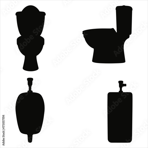 Toilet urinal cistern silhouettes sanitary fixture