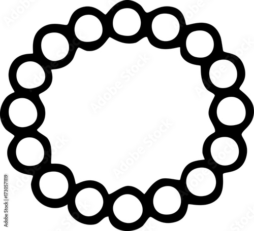 Simple circular frame made of interconnected circles.