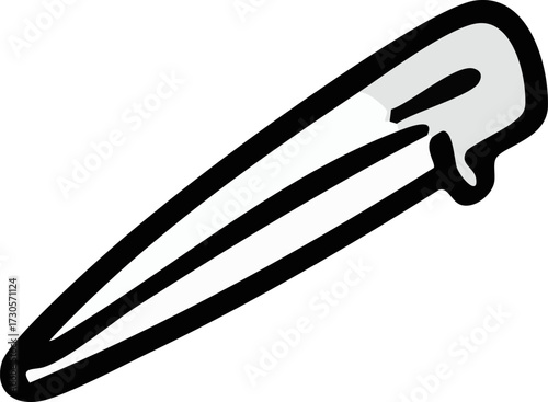 Simple Hair Clip Cartoon Illustration.