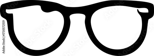 Stylish Black Glasses Eyewear Icon Design.