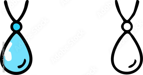 Teardrop Pendant Necklace Jewelry Illustration.