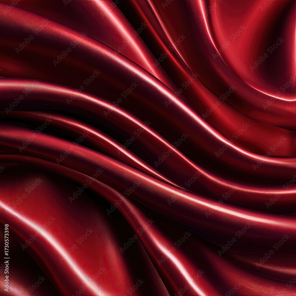 Fototapeta premium Deep Red Satin Fabric Drape Texture