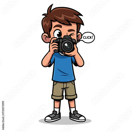 Boy Holding Camera