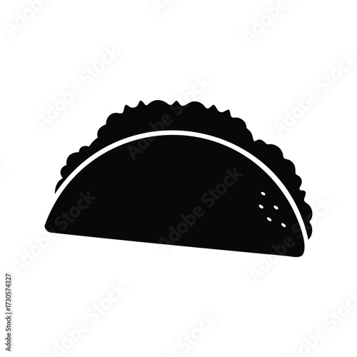 Delicious taco illustration showcasing a simple, bold, and modern design approach, taco seasoning silhouette vector illustration