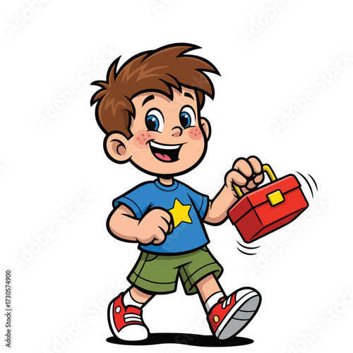 boy with tool box