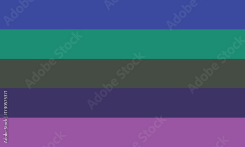 A horizontal striped background with five distinct color bands in shades of blue, green, gray, purple, and violet.