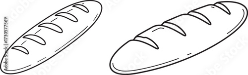 Two loaves of bread silhouette