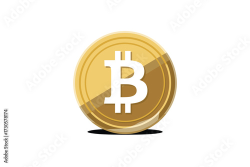 Bitcoin Cryptocurrency Golden Coin Illustration: Investment, Blockchain Technology, and Digital Currency Future, Emphasizing Value, Security, and Decentralization within the Financial Ecosystem
