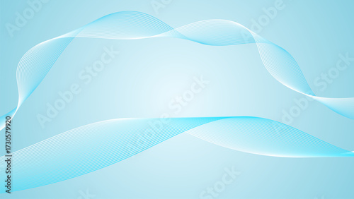 Abstract blue background with flowing white lines creating sense of movement and tranquility. gradient adds depth and modern touch, perfect for design projects or presentations