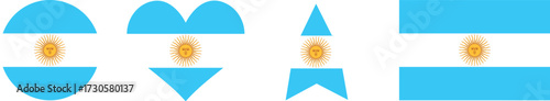 Argentina flag button, heart, star, love, round, circle transparent PNG vector illustration