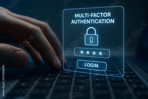 Multi-Factor Authentication (MFA) Login Interface on Laptop
