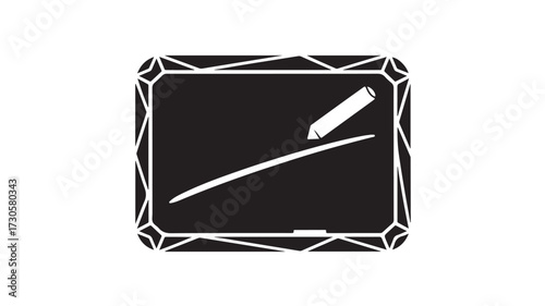Modern minimalist blackboard with chalk symbol representing education learning and creative ideas for business presentations and school projects