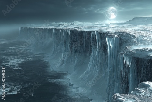 Large iceberg in the ocean.