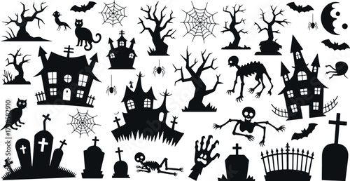 Halloween icons set collection