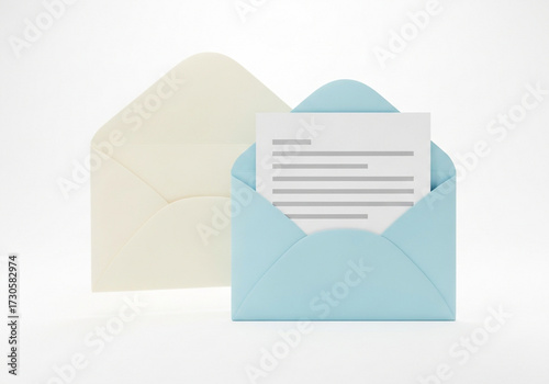 Free Download An open envelope with a letter inside isolated on white - GFXLoad
