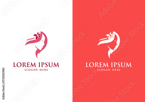 beauty salon feminine logo design template