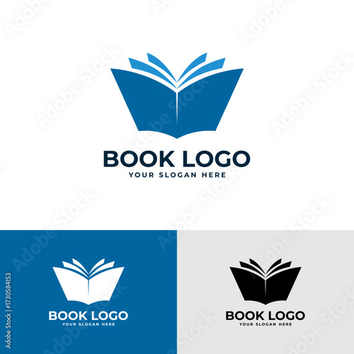 modern logo stylized open book template design