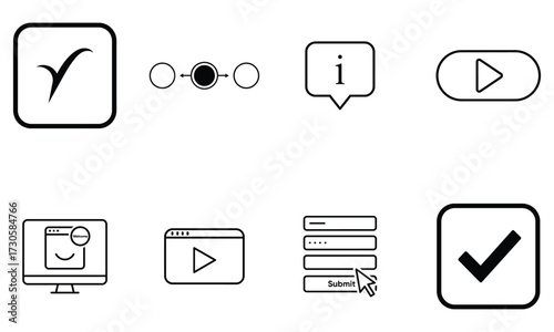 UI & UX Icon Set SVG, Minimalist Web Design Icons PNG, Vector Graphics for Buttons, Forms & Apps, Interface Design Kit