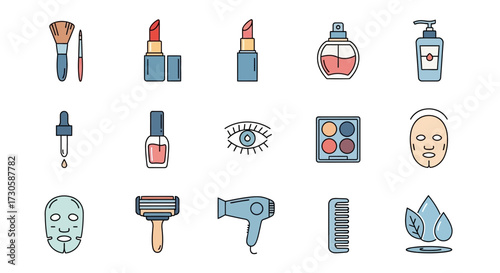 Cosmetics and beauty products collection for skincare and makeup.
