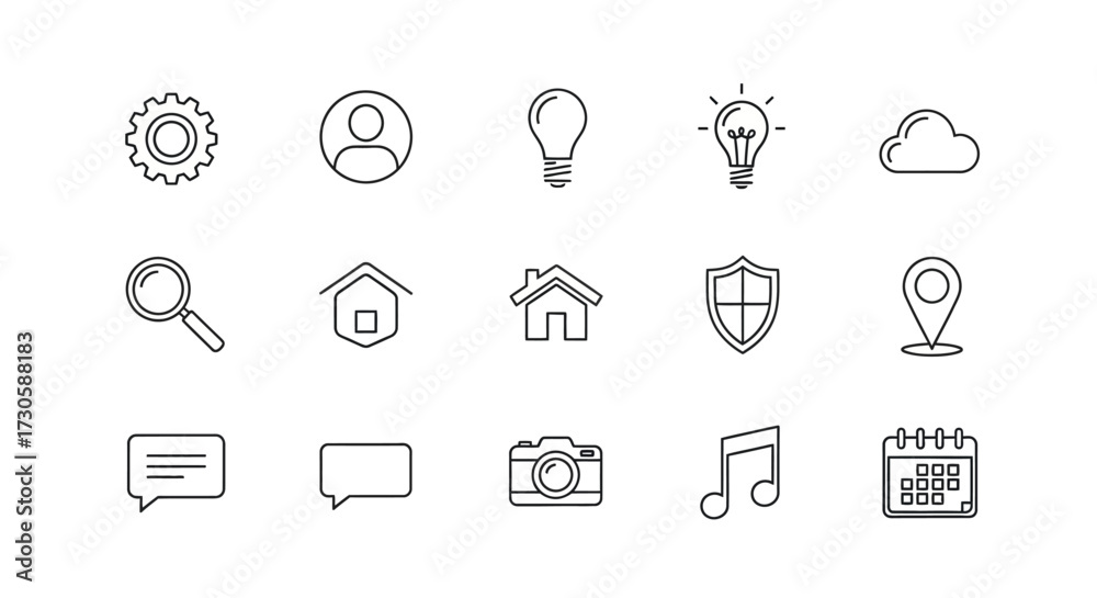 Fototapeta premium Hand drawn doodle style web and user interface icons set.