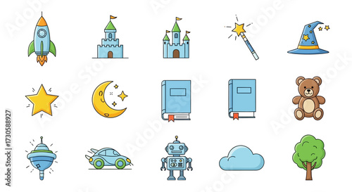 collection of childrens imagination and fantasy items.