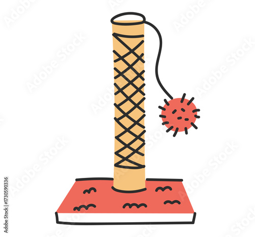Cat tree outline simple isolated concept. Vector design graphic illustration