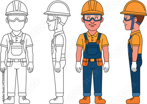 Workers In Flat Design 
