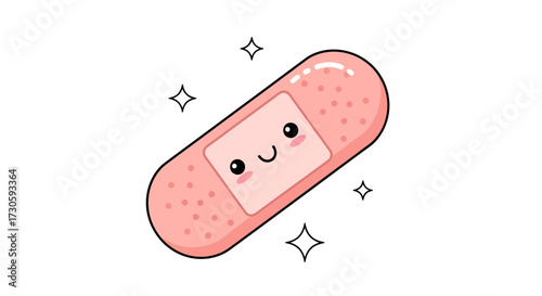 Adorable adhesive bandage illustration perfect for healthcare or children's designs