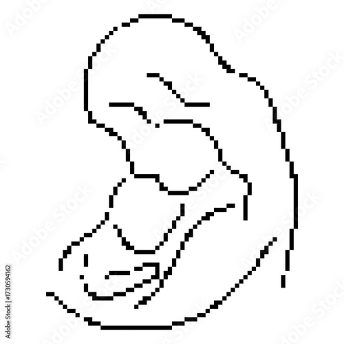 mother's day pixel icon, 8-bit. Isolated vector illustration.