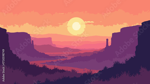 Crimson mesa plateau at sunrise with deep shadowed canyons and glowing butte tops, no people