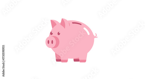 Pink piggy bank illustration symbolizing savings, wealth and financial planning and future security