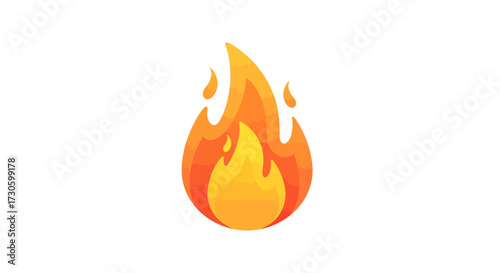 Radiant stylized flame icon showcasing warm energy and luminous gradients