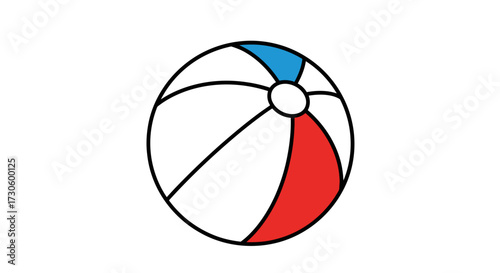 Vibrant beach ball illustration evoking fun summer vibes and carefree days at the shore