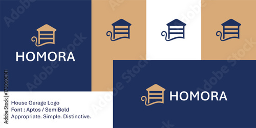 House Garage Logo with Minimal Design