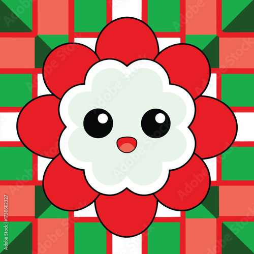 A cute cartoon lamb vector illustration of a sheep with a wool heart on a farm is a funny animal character design for a baby card