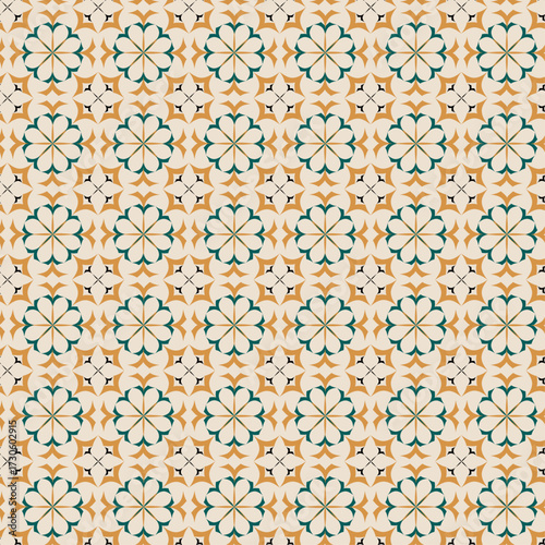 seamless pattern with geometric flowers abstract background graphic design print for fabric home decor surface design packaging vector illustration