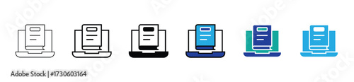 Editable stroke e-learning icon set. Thin line vector icons collection for online education, digital learning.