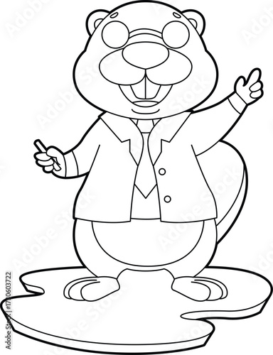 Beaver Teacher Chalk School Animal Vector Graphic Ar Illustration