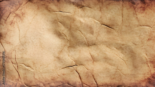 Abstract old brown crumpled and creased recycle paper texture background