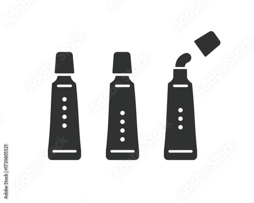チューブ　軟膏のシルエットイラスト