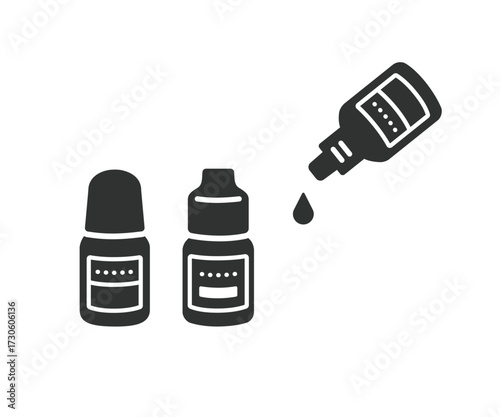 目薬　点眼薬のシルエットイラスト

