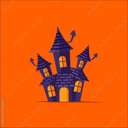 Haunted House Spooky Halloween Vector Illustration