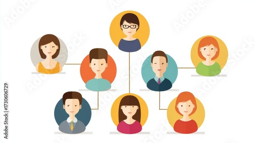 vector illustration of a set of people in graph