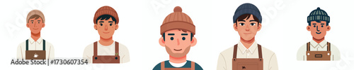 vector avatar of a male barista's face