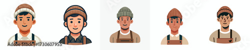 vector avatar of a male barista's face