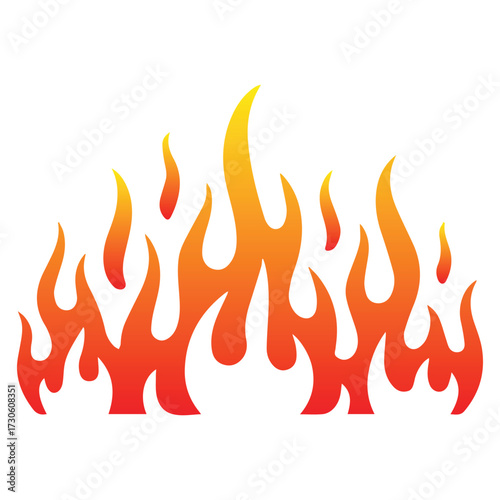 Vintage flame icon colored hand dra fire symbol Victor Illustration